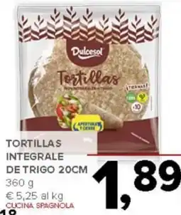 Todis Dulcesol Tortillas integrale de trigo 20cm offerta