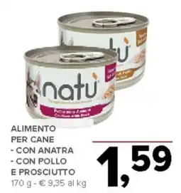 Todis Alimento per cane - con anatra -con pollo e prosciutto offerta