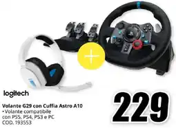 MediaWorld logitech Volante G29 con Cuffia Astro A10 offerta