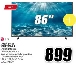 MediaWorld LG Smart TV 4K 86UR78006LB offerta