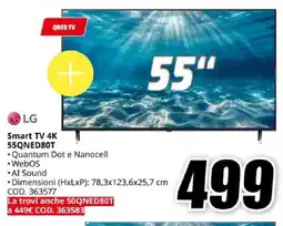 MediaWorld LG Smart TV 4K 55QNED80T offerta