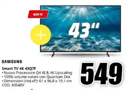 MediaWorld SAMSUNG Smart TV 4K 43Q7F offerta