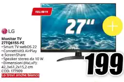 MediaWorld LG Monitor TV 27TQ615S-PZ offerta