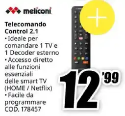 MediaWorld meliconi Telecomando Control 2.1 offerta