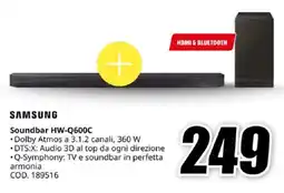 MediaWorld SAMSUNG Soundbar HW-Q600C offerta