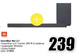 MediaWorld JBL HARMAN Soundbar Bar 2.1 offerta