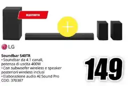 MediaWorld LG Soundbar S40TR offerta