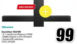 MediaWorld Hisense Soundbar HS2100 offerta