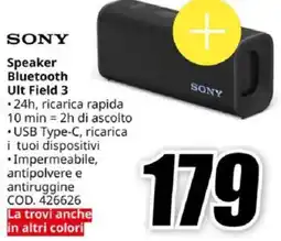 MediaWorld SONY Speaker Bluetooth Ult Field 3 offerta