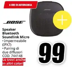 MediaWorld BOSE Speaker Bluetooth Soundlink Micro offerta