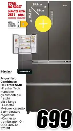 MediaWorld Haier Frigorifero Combinato HFR3718ENMD offerta