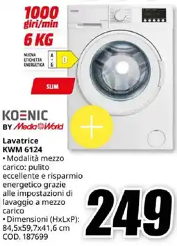 MediaWorld KOENIC Lavatrice KWM 6124 offerta