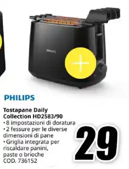 MediaWorld PHILIPS Tostapane Daily Collection HD2583/90 offerta