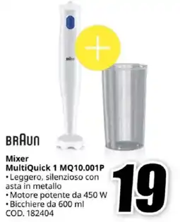 MediaWorld BRAUN Mixer MultiQuick 1 MQ10.001P offerta