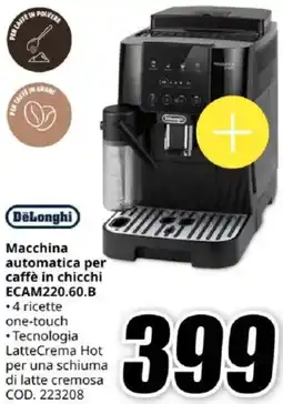 MediaWorld DeLonghi Macchina automatica per caffè in chicchi ECAM220.60.B offerta
