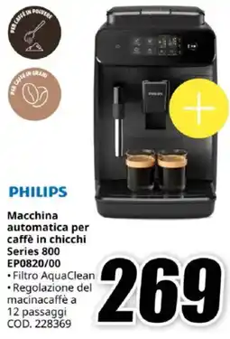 MediaWorld PHILIPS Macchina automatica per caffè in chicchi Series 800 EP0820/00 offerta