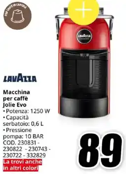 MediaWorld LAVAZZA Macchina per caffè Jolie Evo offerta