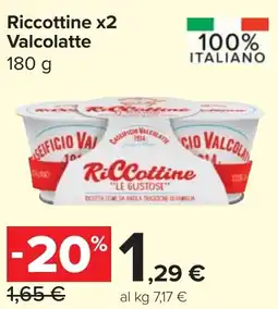 Carrefour Market Riccottine x2 Valcolatte offerta