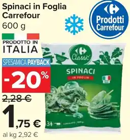 Carrefour Market Spinaci in Foglia Carrefour offerta