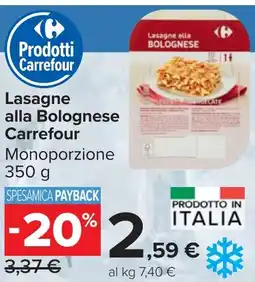 Carrefour Market Lasagne alla Bolognese Carrefour offerta