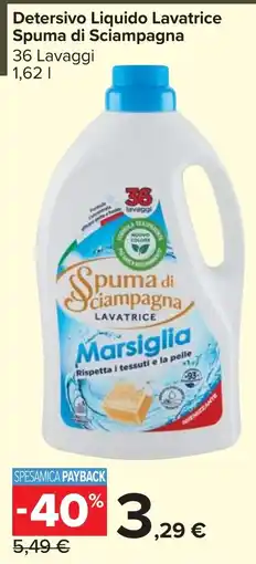 Carrefour Market Detersivo Liquido Lavatrice Spuma di Sciampagna offerta