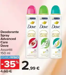 Carrefour Market Deodorante Spray Advanced Care Dove offerta