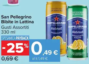 Carrefour Market San Pellegrino Bibite in Lattina Gusti Assortiti offerta