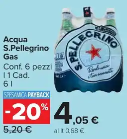Carrefour Market Acqua S.Pellegrino Gas offerta