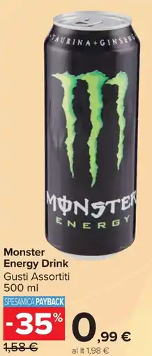Carrefour Market Monster Energy Drink Gusti Assortiti offerta