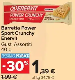 Carrefour Market Barretta Power Sport Crunchy Enervit offerta