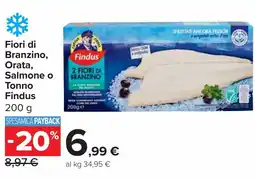 Carrefour Market Fiori di Branzino, Orata, Salmone o Tonno Findus offerta