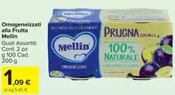 Carrefour Market Omogeneizzati alla Frutta Mellin offerta