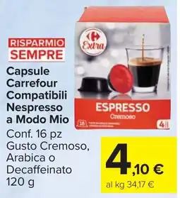 Carrefour Market Capsule Carrefour Compatibili Nespresso a Modo Mio offerta