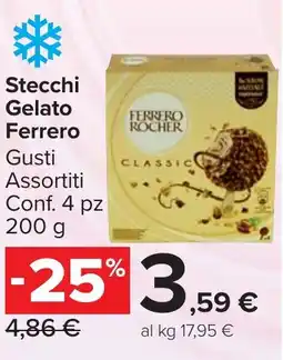 Carrefour Market Stecchi Gelato Ferrero offerta