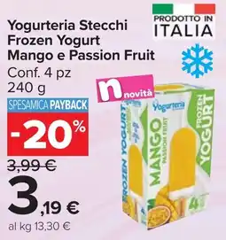 Carrefour Market Yogurteria Stecchi Frozen Yogurt Mango e Passion Fruit offerta