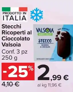 Carrefour Market Stecchi Ricoperti al Cioccolato Valsoia offerta