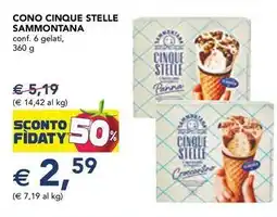 Esselunga Cono cinque stelle SAMMONTANA offerta