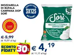 Esselunga Mozzarella di bufala campana dop SORÌ offerta