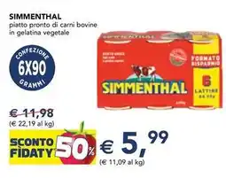 Esselunga SIMMENTHAL piatto pronto di carni bovine in gelatina vegetale offerta