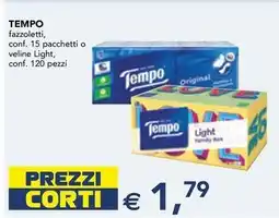 Esselunga TEMPO fazzoletti o veline Light offerta