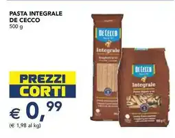 Esselunga Pasta integrale DE CECCO offerta