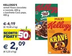 Esselunga KELLOGG'S cereali Krave cioccolato e nocciole, o barchette Coco pops offerta