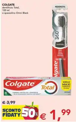 Esselunga COLGATE dentifricio Total, o spazzolino Omni Black offerta