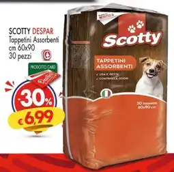 Despar SCOTTY DESPAR Tappetini Assorbenti cm 60x90 30 pezzi offerta
