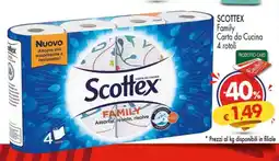 Despar SCOTTEX Family Carta da Cucina 4 rotoli offerta