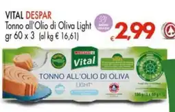 Despar VITAL DESPAR Venere Tonno all'Olio di Oliva Light offerta