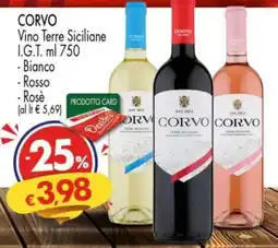 Despar CORVO Vino Terre Siciliane I.G.T. offerta
