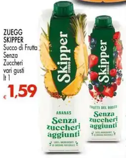 Despar ZUEGG SKIPPER Succo di Frutta Senza Zuccheri vari gusti offerta