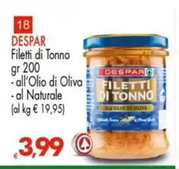Despar DESPAR Filetti di Tonno offerta
