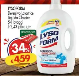 Despar LYSOFORM Detersivo Lavatrice Liquido Classico offerta